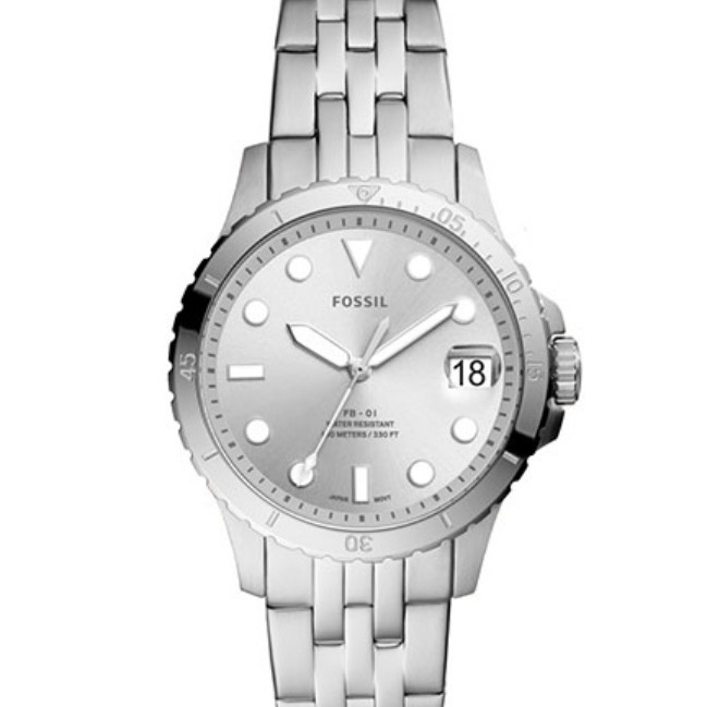 Fossil Quartz Silver Dial Stainless Steel Ladies Watch